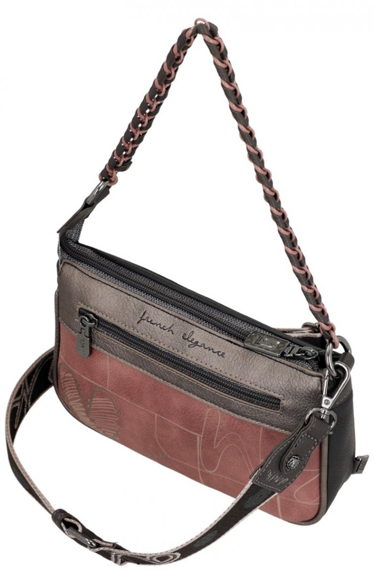 gemusterte Schultertasche Kettenhenkel dunkelbunt Anekke Mademoiselle Parisian