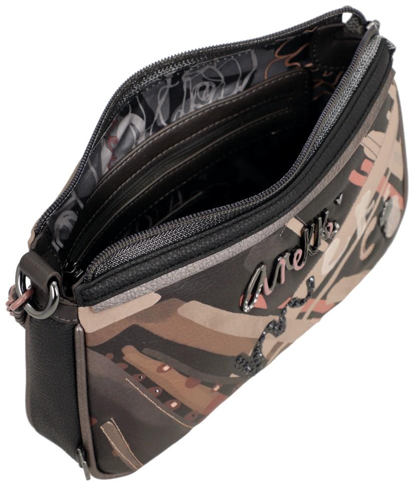 gemusterte Schultertasche Kettenhenkel dunkelbunt Anekke Mademoiselle Parisian
