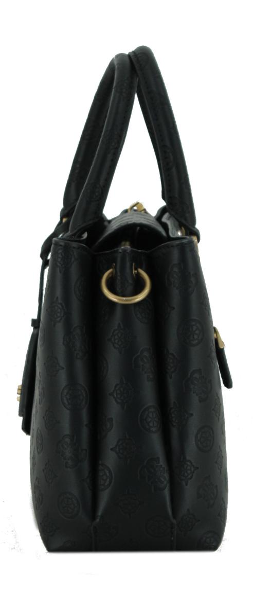 geprägte Kurzgrifftasche schwarz Guess G Vibe Black 4G Peony