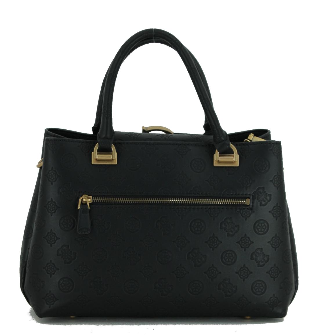geprägte Kurzgrifftasche schwarz Guess G Vibe Black 4G Peony