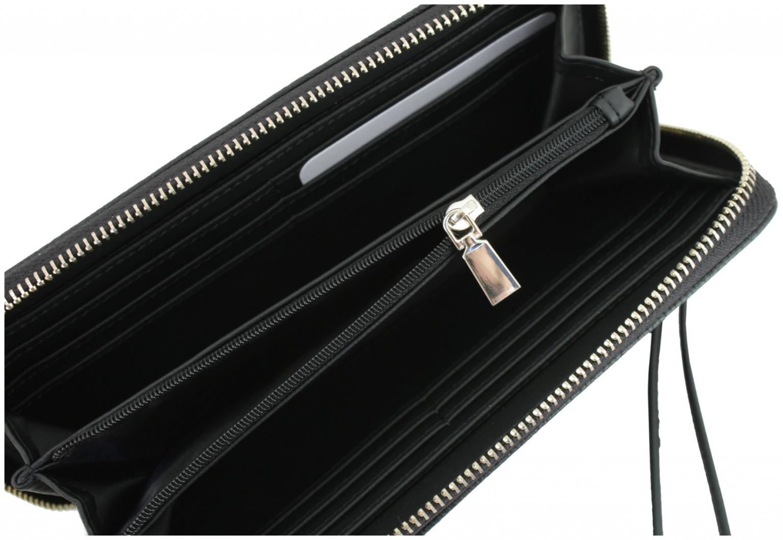geprägte Langbörse Guess Cresidia II Black Logo schwarz 