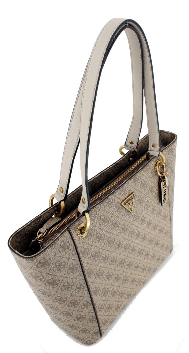 geprägte Shoppertasche Guess Noelle Cognac Logo braun