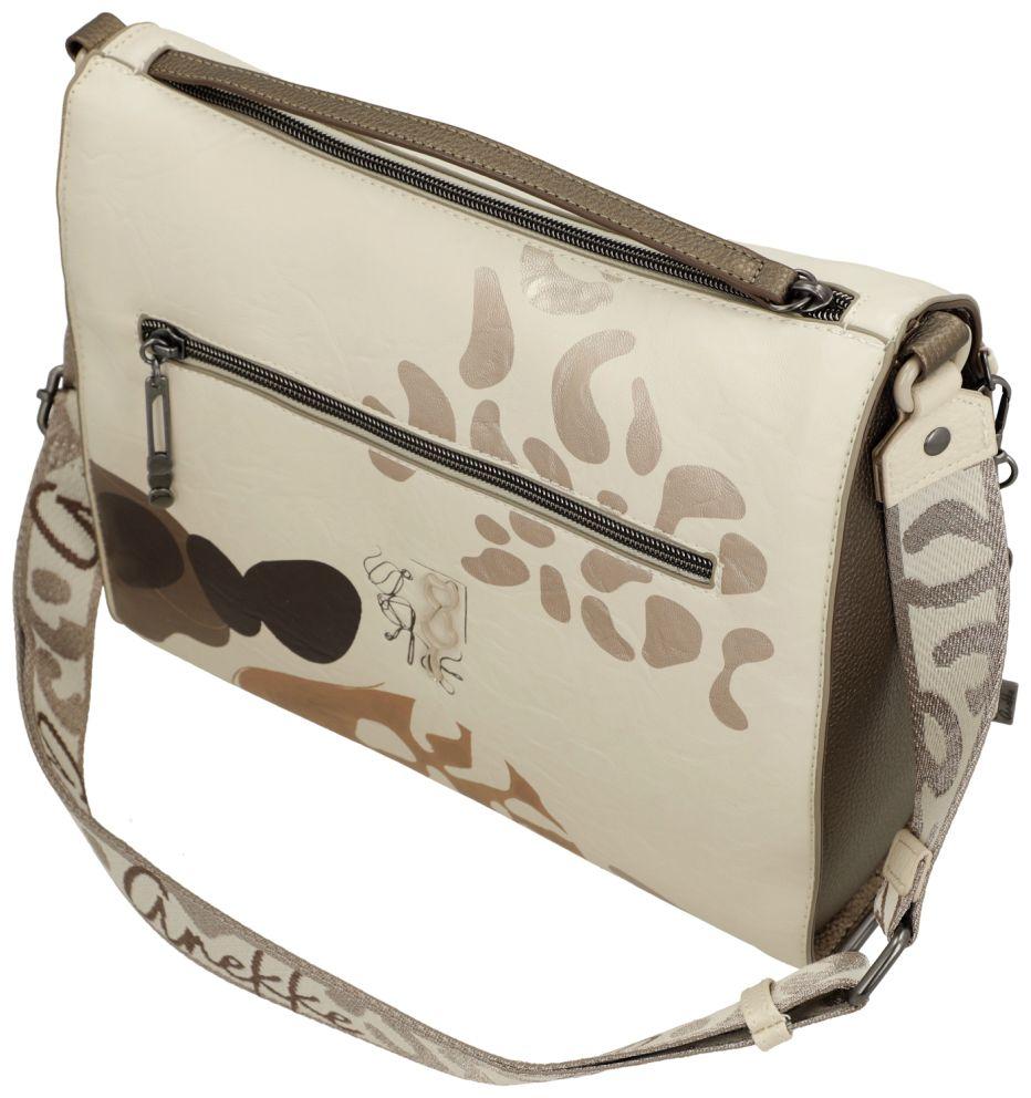 geräumige Damentasche Anekke beige Stickerei Webband Sophia Gaia