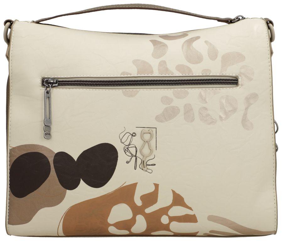 geräumige Damentasche Anekke beige Stickerei Webband Sophia Gaia