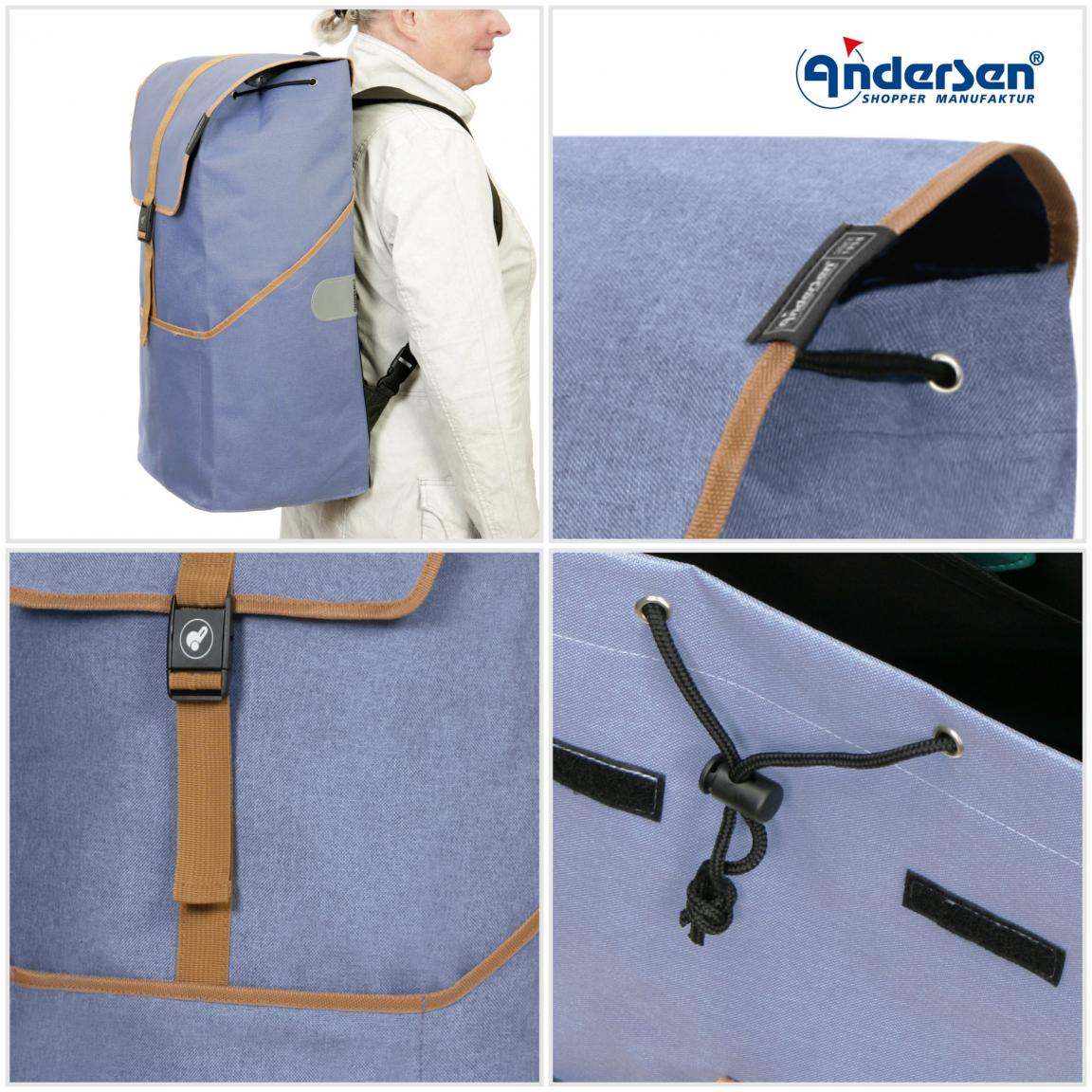 geräumige Einkaufstasche Andersen Shopper Auke Flieder Rucksack