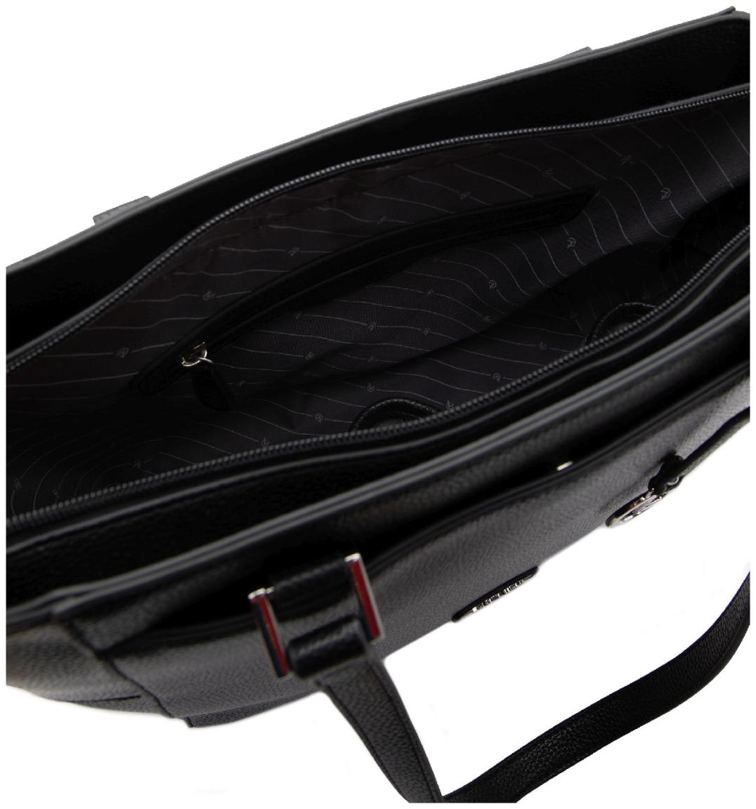 geräumige Henkeltasche L.Credi schwarz Büro klassisch Patricia Lederimitat