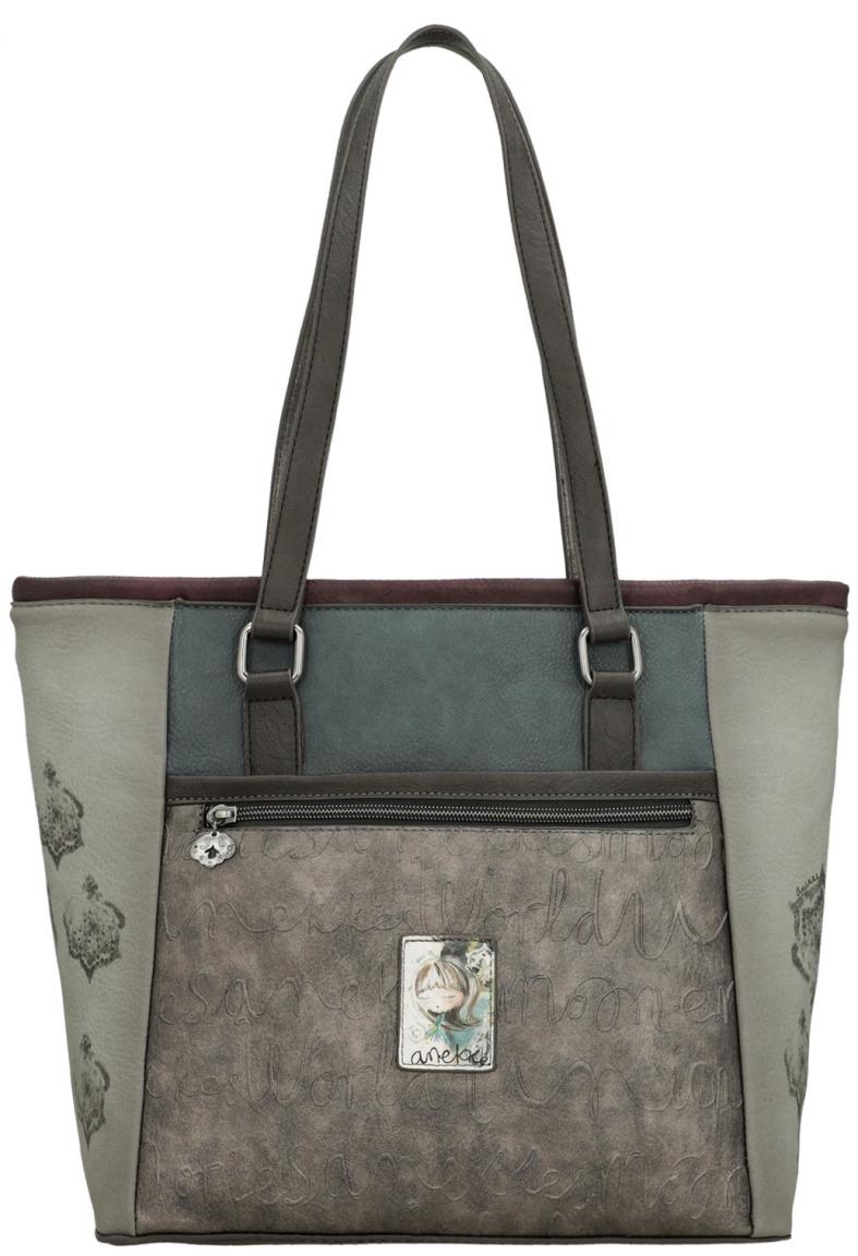 geräumige Shoppertasche Anekke Real Manifesto Nieten Metallic
