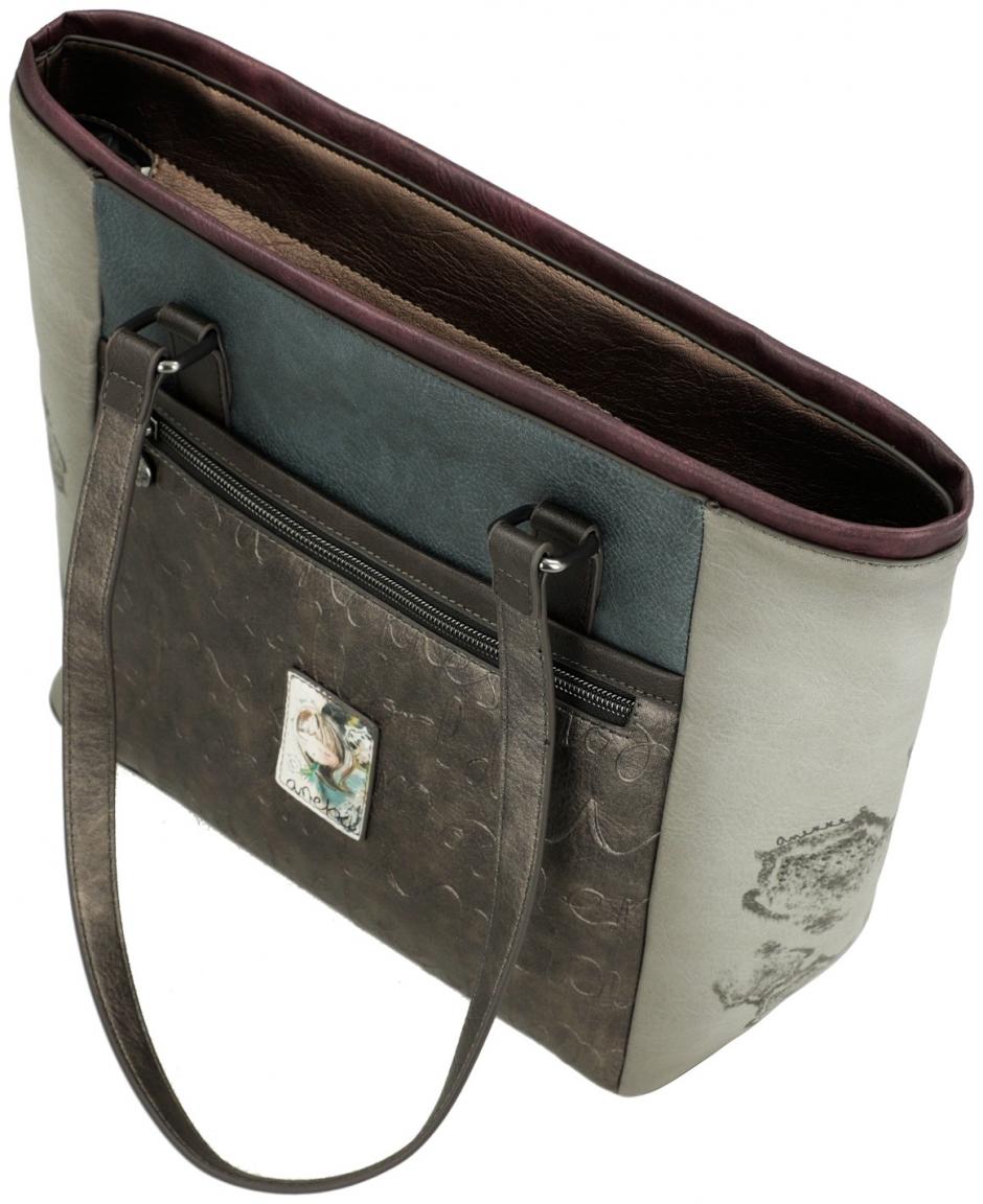 geräumige Shoppertasche Anekke Real Manifesto Nieten Metallic