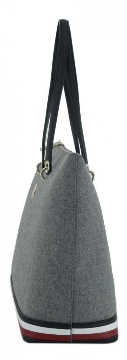 geräumiger Shopper Tommy Hilfiger TH Element Tote Melton grau Wollfilz