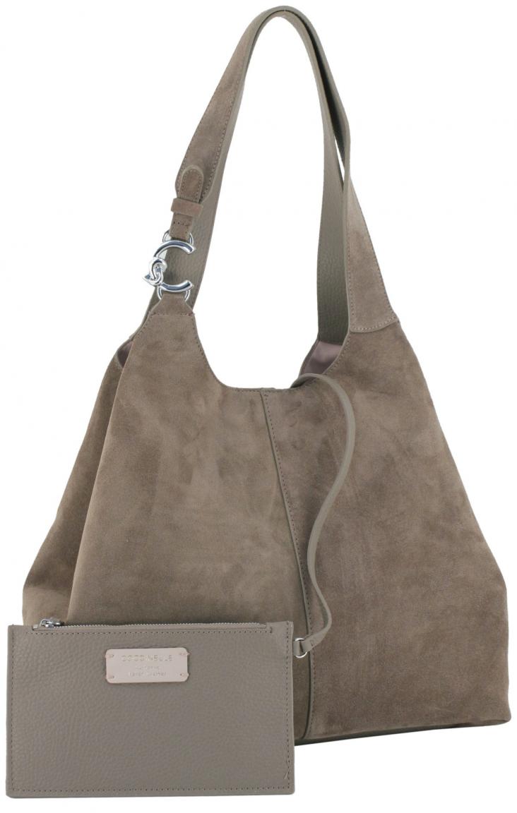 geräumiger Veloursshopper Coccinelle C-Easy Suede Large Warm Taupe