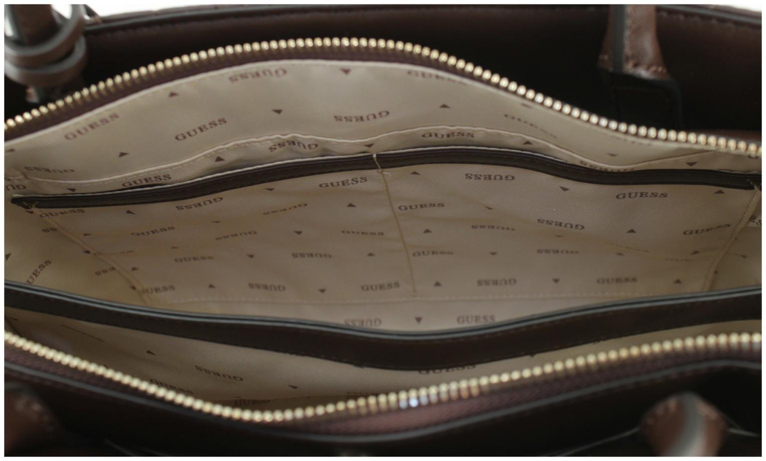 gesteppte Kurzgrifftasche dunkelbraun Paisleigh Espresso Guess