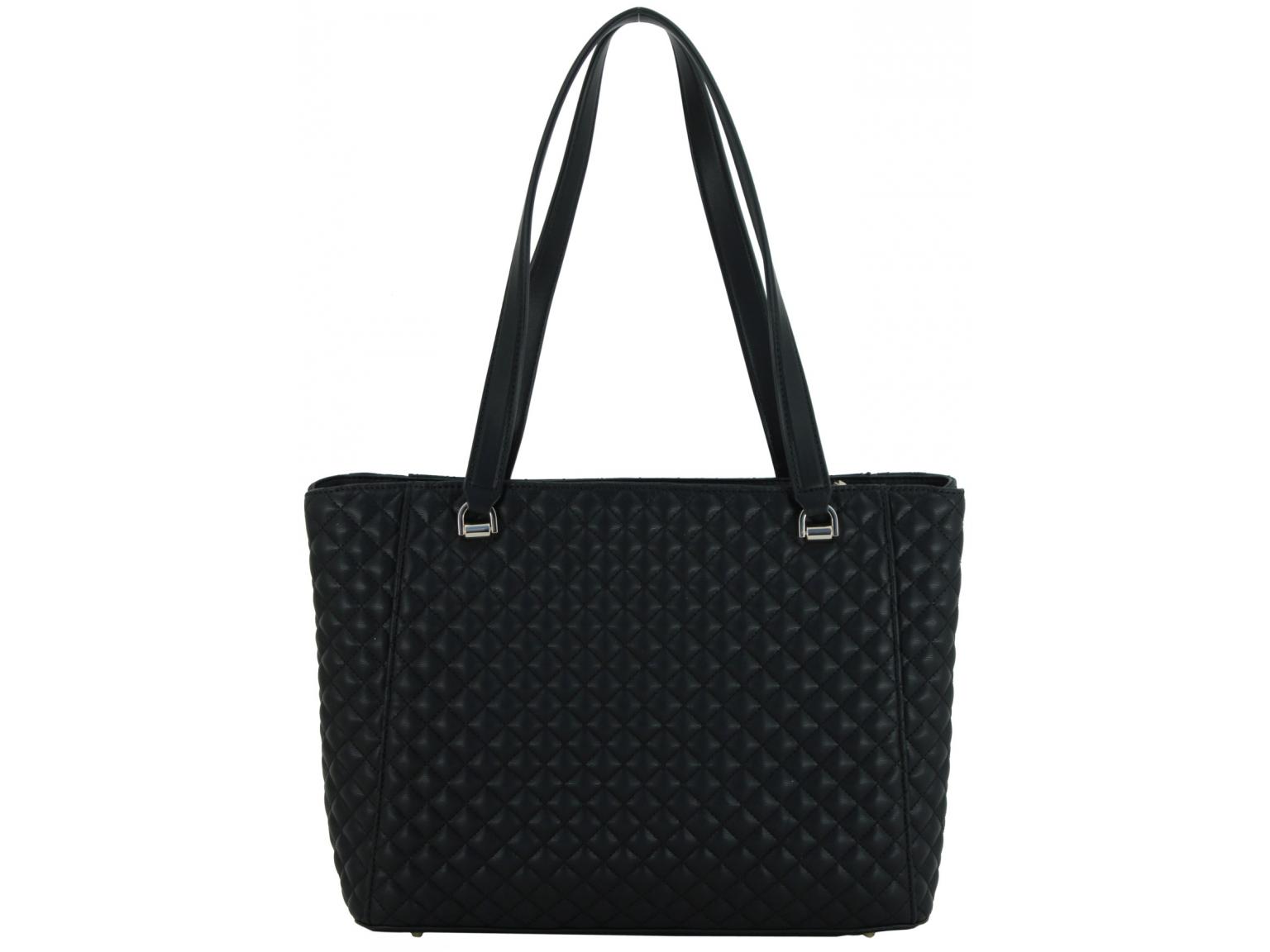 gesteppte Shoppertasche Zierkette Guess Everlee Noel Tote schwarz