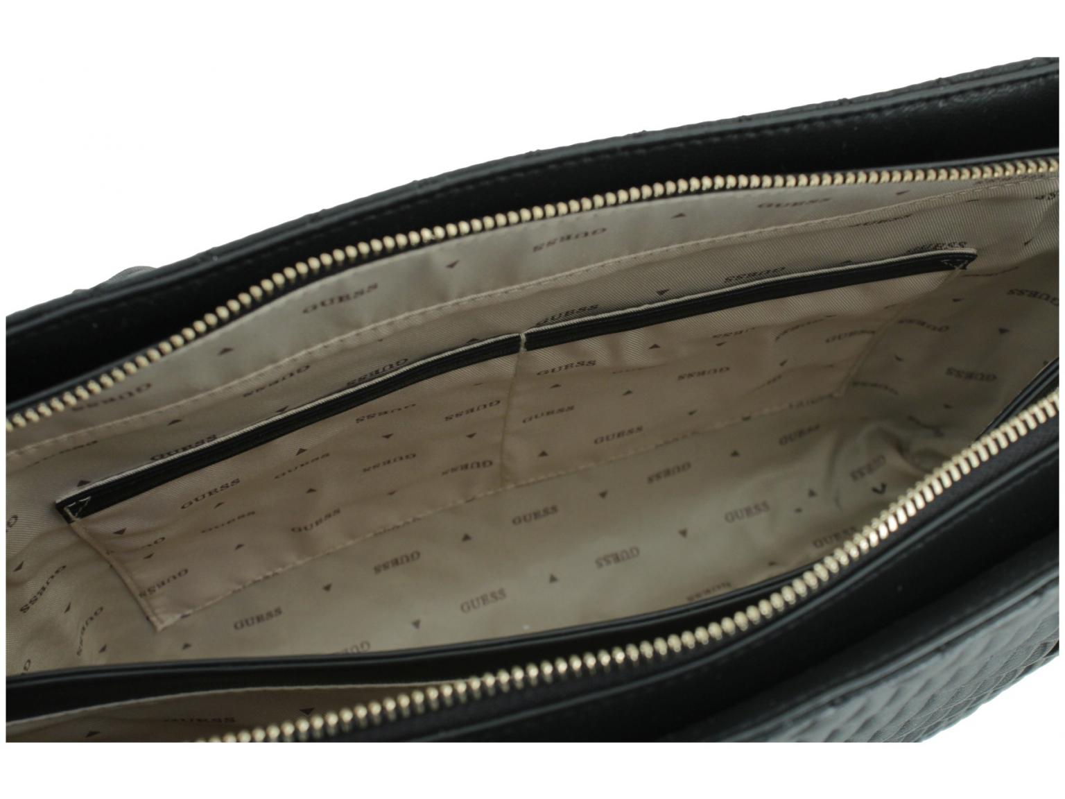 gesteppte Shoppertasche Zierkette Guess Everlee Noel Tote schwarz
