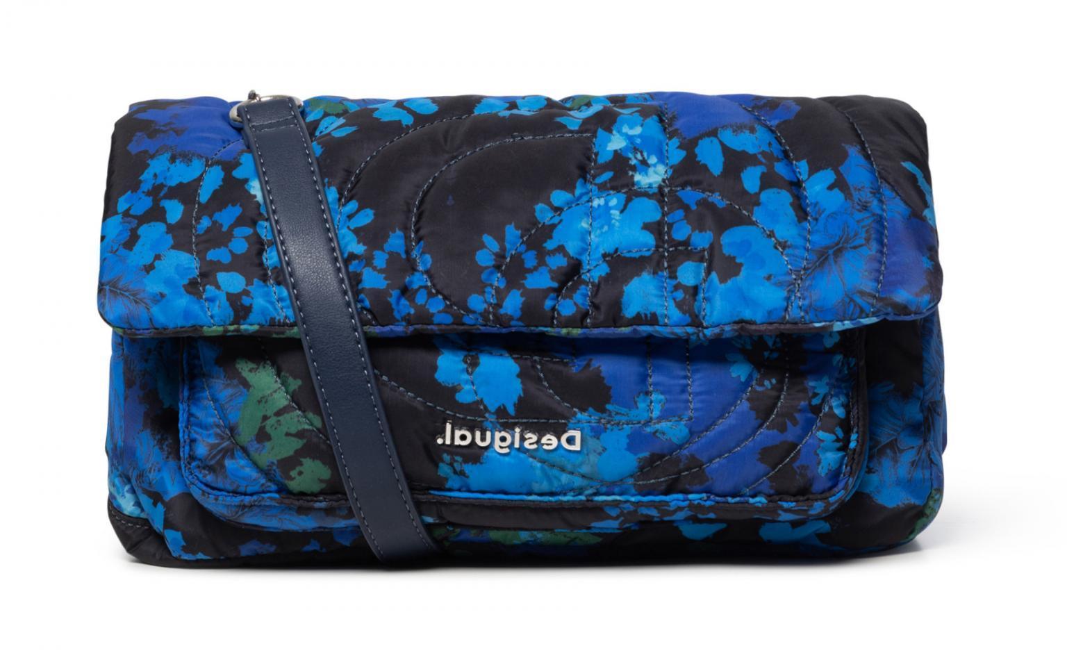 gesteppte Überschlagtasche Desigual Camoflower Zurich blau schwarz