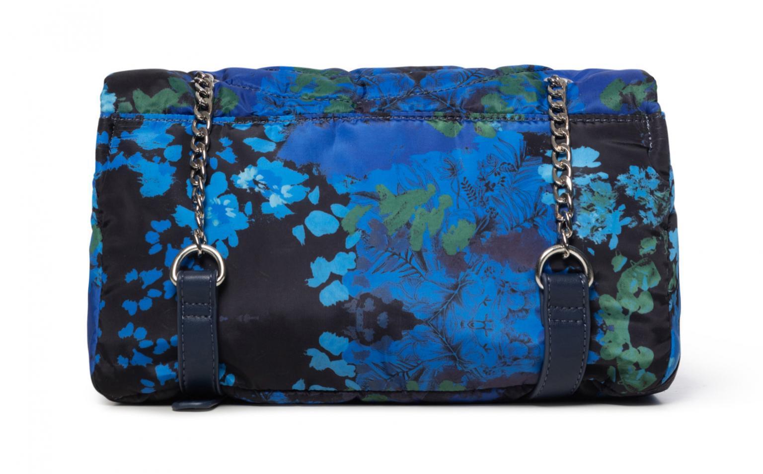 gesteppte Überschlagtasche Desigual Camoflower Zurich blau schwarz