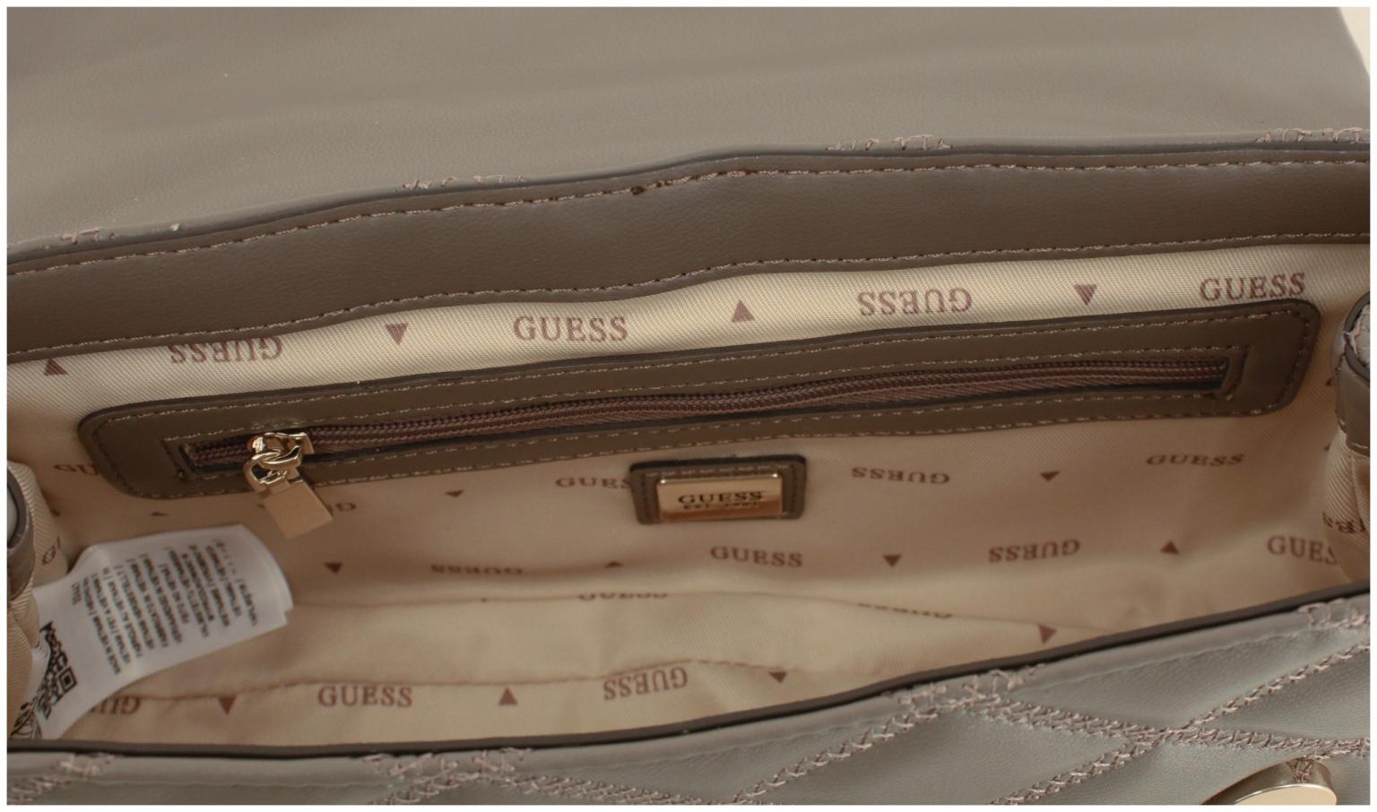 gesteppte Überschlagtasche Guess Tamsin Off White warmweiß Kettenhenkel
