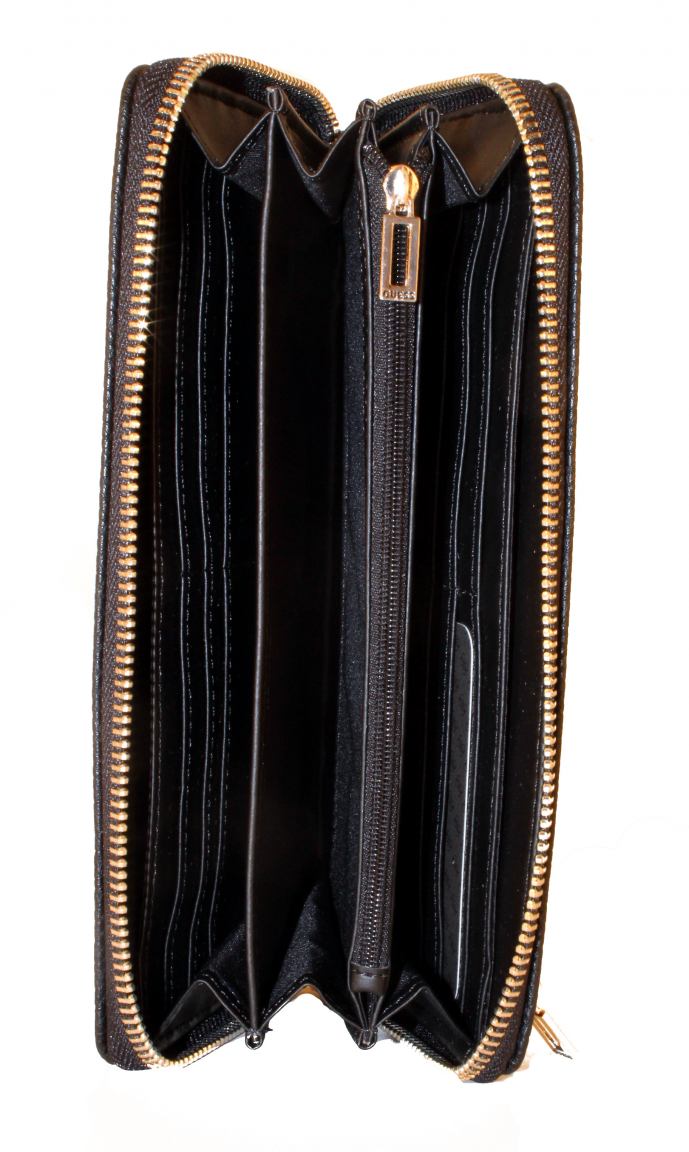 gestepptes Portemonnaie Guess Miriam Ziparound schwarz