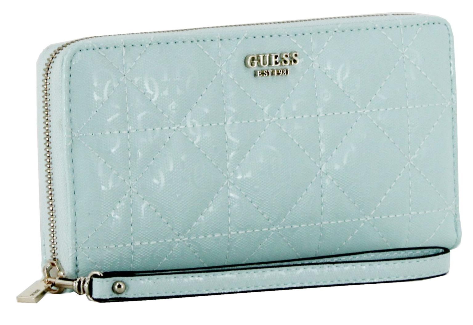glamouröse Damengeldbörse in XL Guess Malia Surf Pastell Mint Glanz