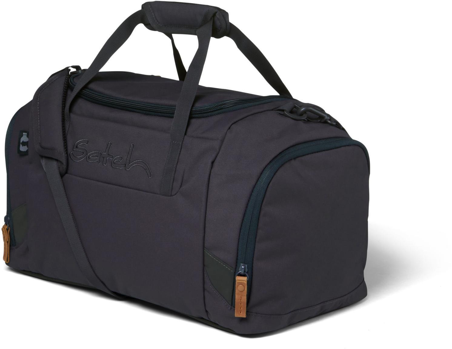 graue Duffle Bag mit Lederzipper Satch Nordic Grey Trainingstasche