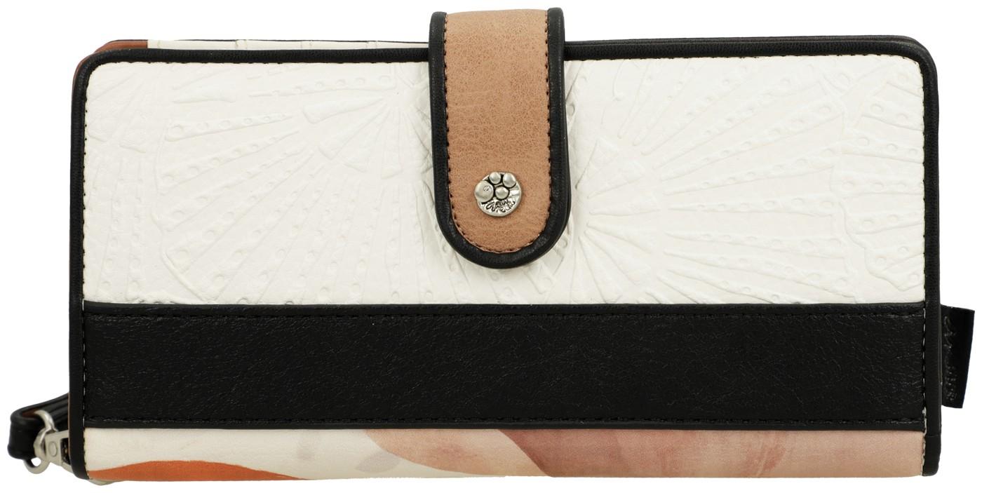 große Brieftasche Damen Anekke Alma bunt Glitzer Prägung
