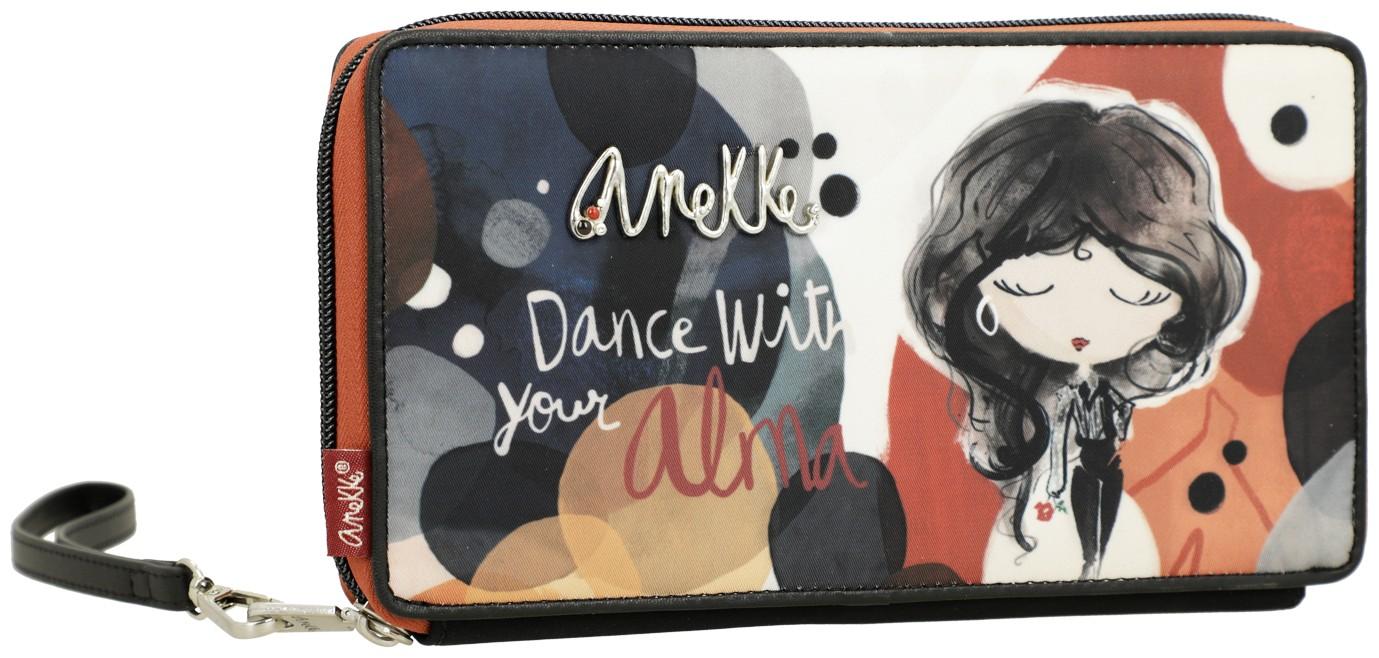 große Damenbrieftasche Anekke Alma Perlon dunkelbunt