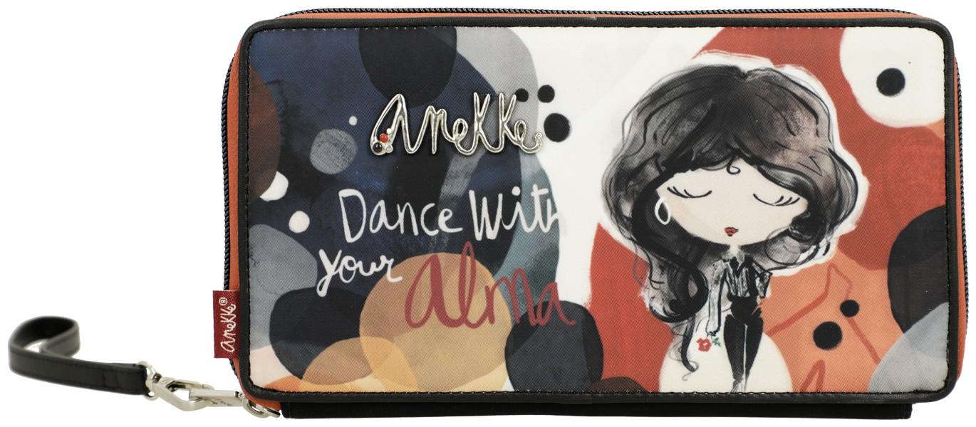 große Damenbrieftasche Anekke Alma Perlon dunkelbunt