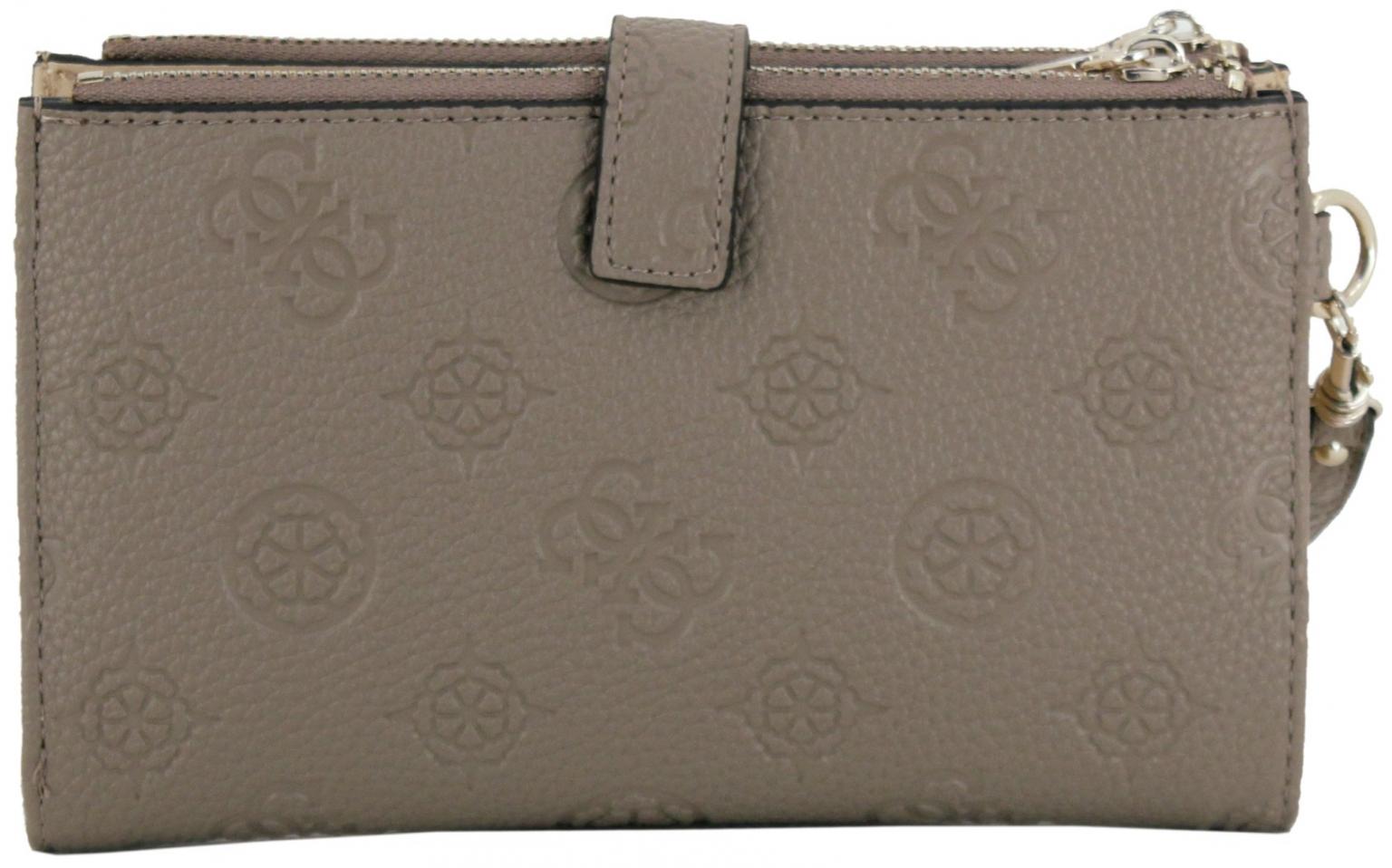 große Geldbörse Guess Cresidia II SLG Dark Taupe Logoprägung 