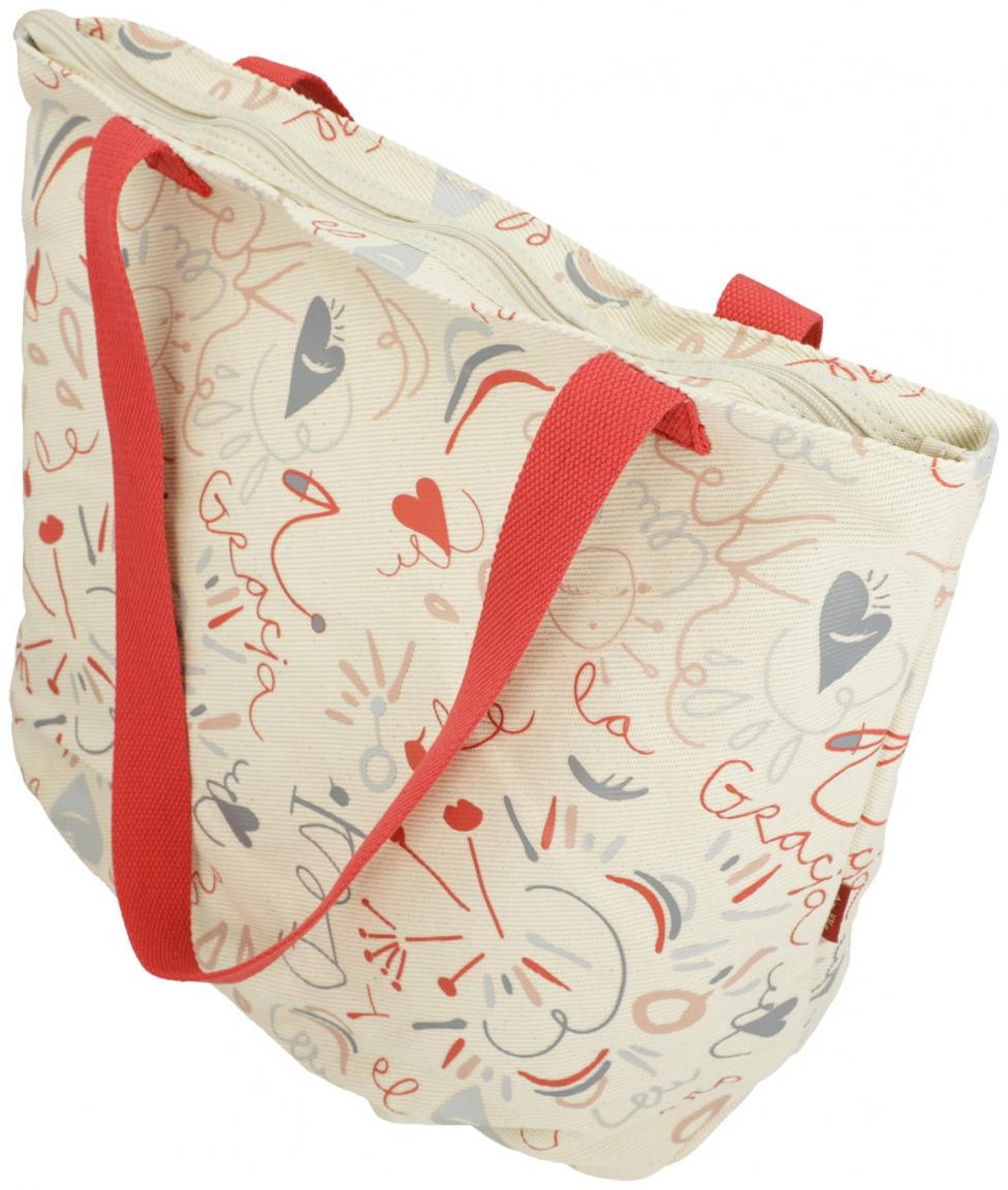 große Henkeltasche Anekke Alma Ole beige Hände Baumwolle