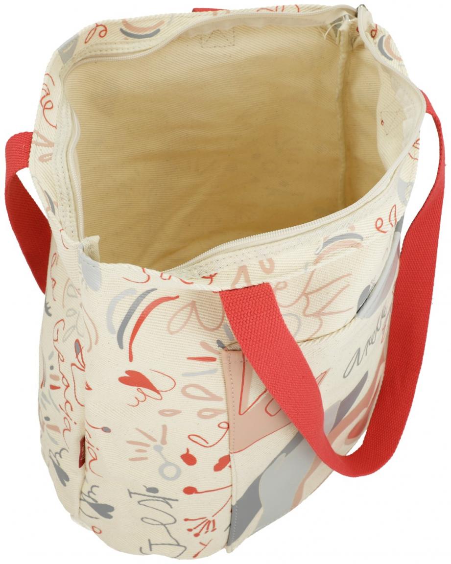 große Henkeltasche Anekke Alma Ole beige Hände Baumwolle