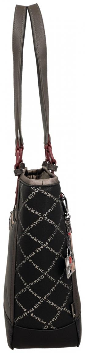 große Henkeltasche Anekke schwarz Paris Mademoiselle silber