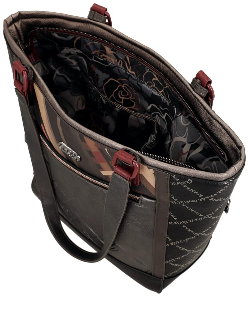 große Henkeltasche Anekke schwarz Paris Mademoiselle silber