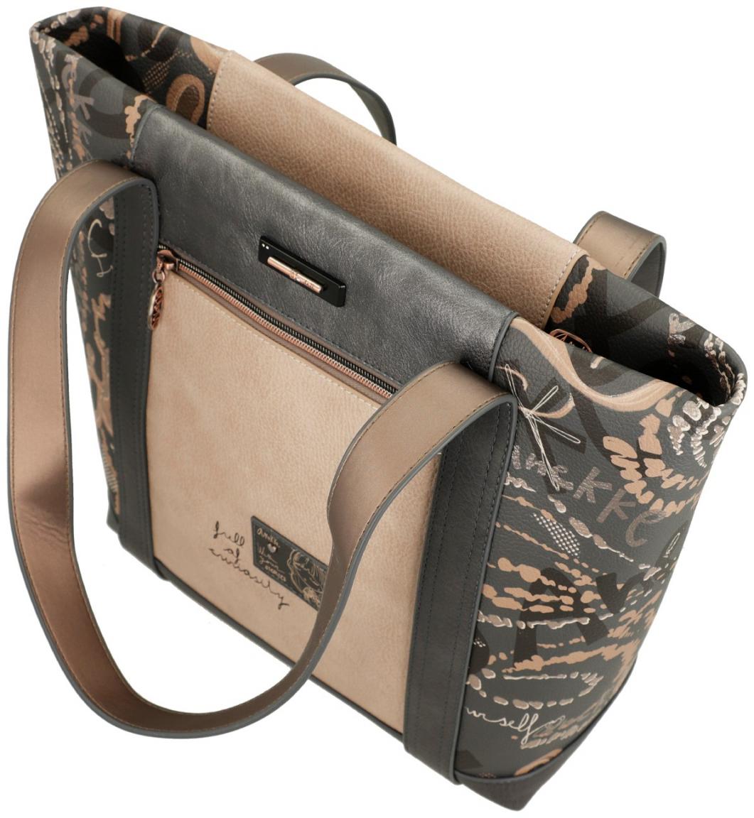 große Shoppertasche Anekke Intentions anthrazit beige