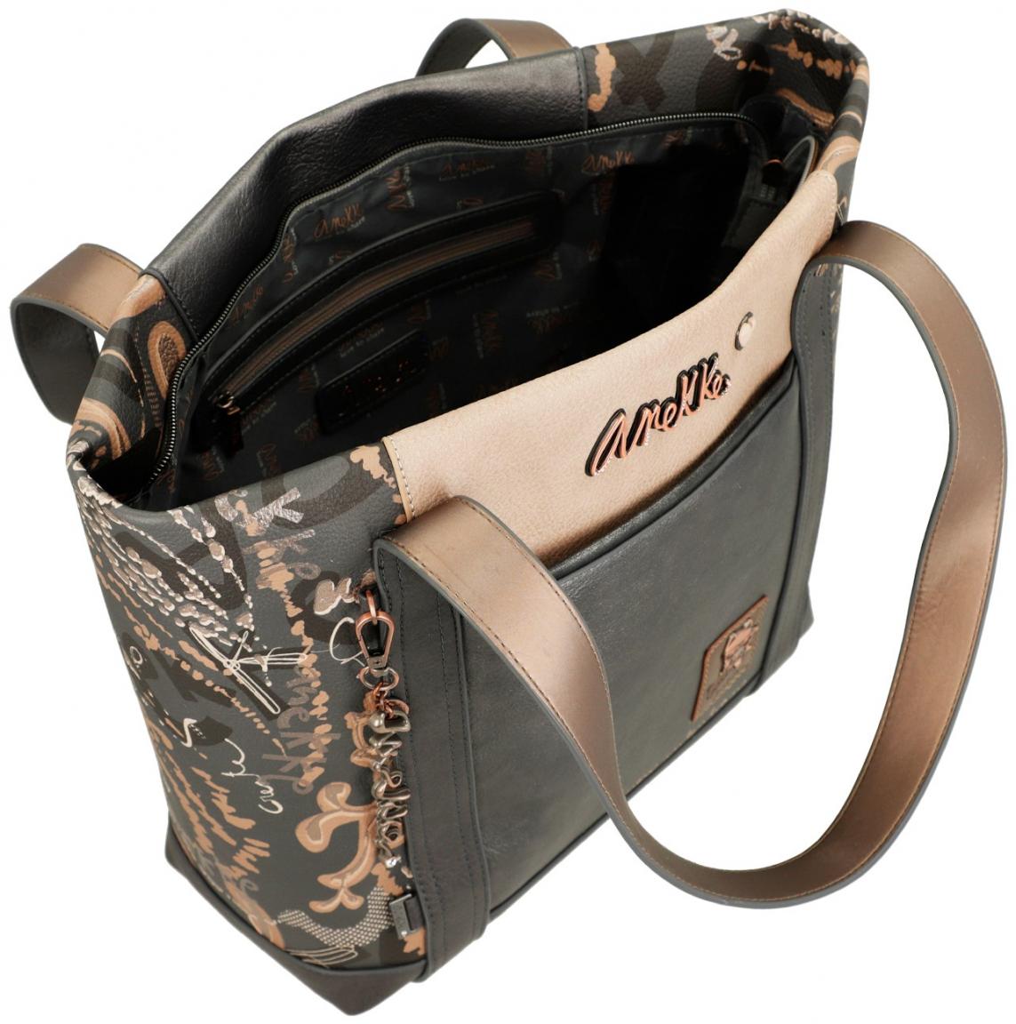 große Shoppertasche Anekke Intentions anthrazit beige