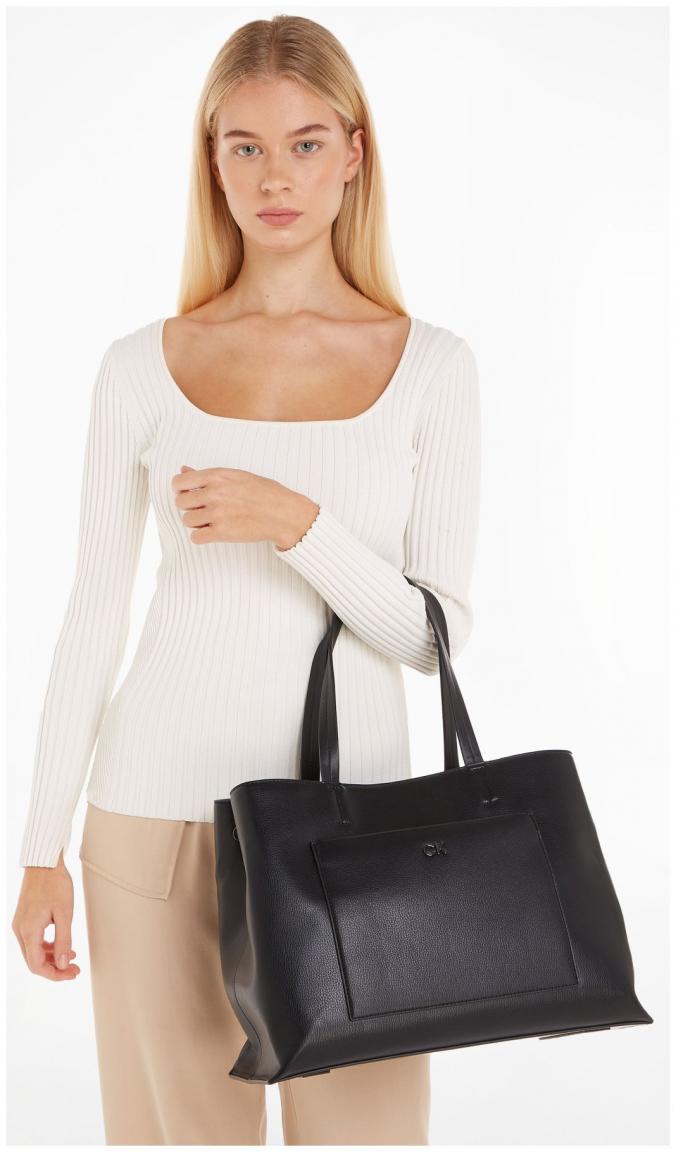große Shoppertasche Calvin Klein klassisch schwarz Daily Pebble