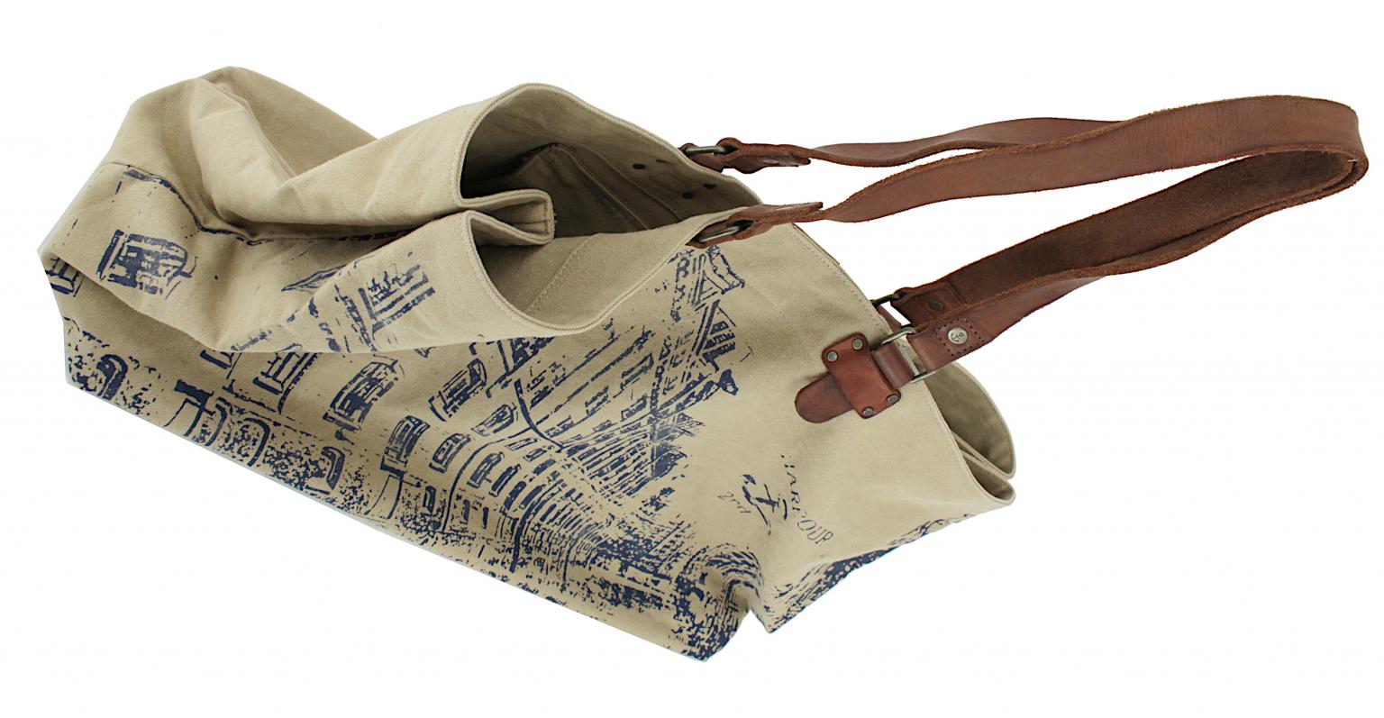 grosse Strandtasche beige gelb Harbour2nd Goldbek Canvas mustard