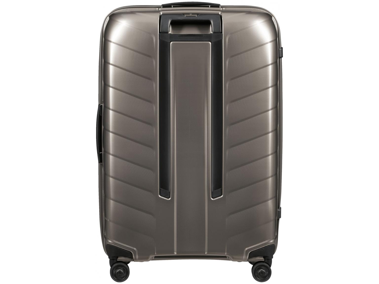 großer Flugkoffer Samsonite Attrix Dune grau Roxkin Hartschale