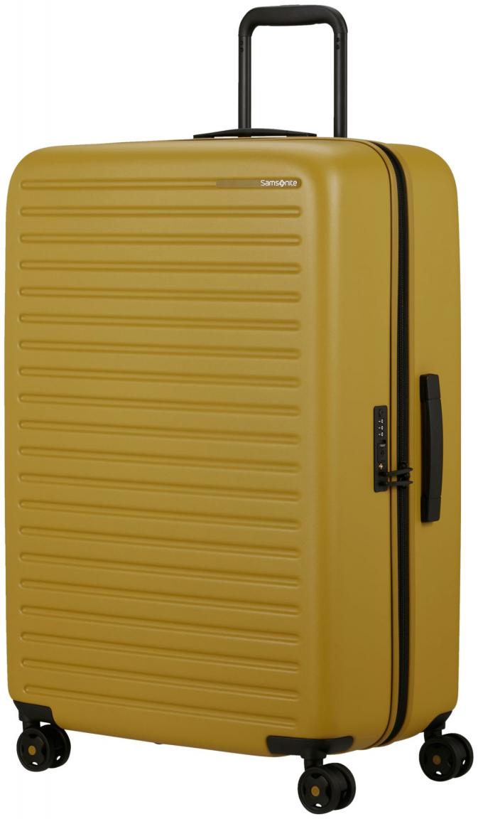 großer Flugtrolley senfgelb Samsonite StackD Spinner L 75cm Mustard