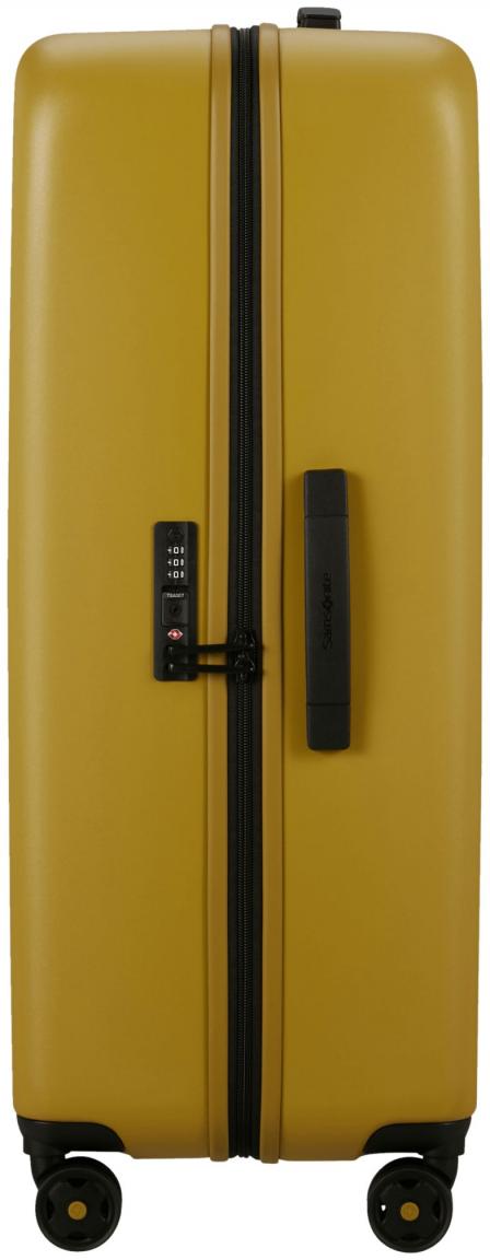 großer Flugtrolley senfgelb Samsonite StackD Spinner L 75cm Mustard