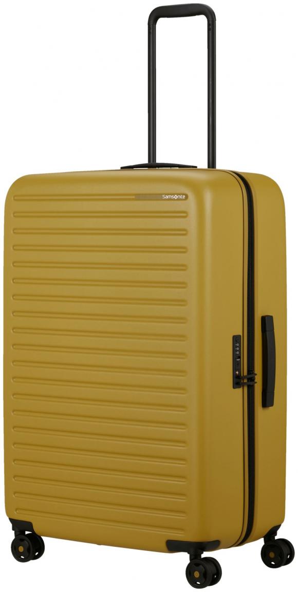 großer Flugtrolley senfgelb Samsonite StackD Spinner L 75cm Mustard