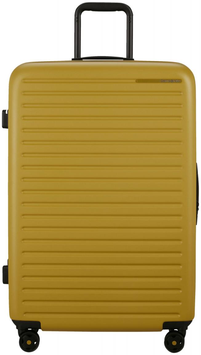 großer Flugtrolley senfgelb Samsonite StackD Spinner L 75cm Mustard
