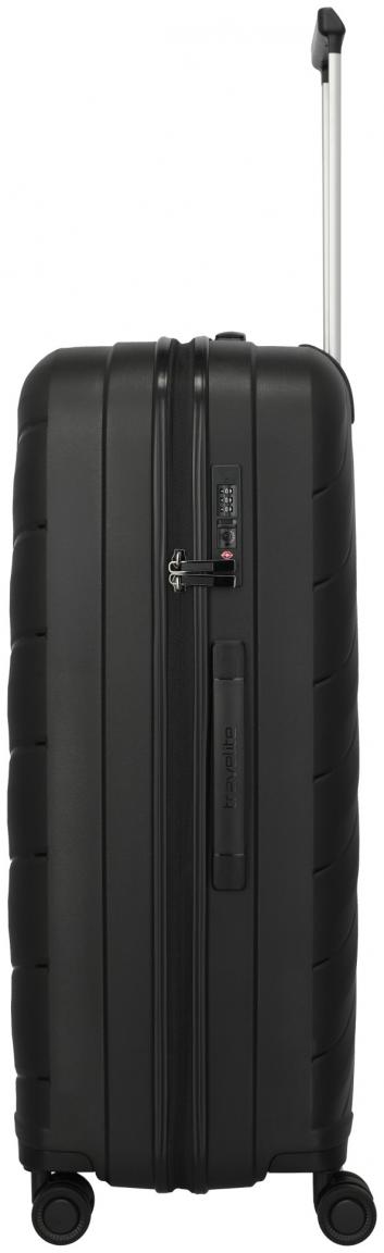 großer Hartschalenkoffer schwarz Travelite Burano 4w Trolley L 75cm