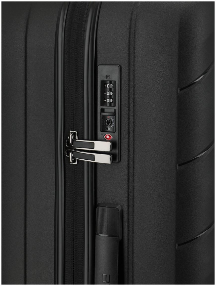 großer Hartschalenkoffer schwarz Travelite Burano 4w Trolley L 75cm