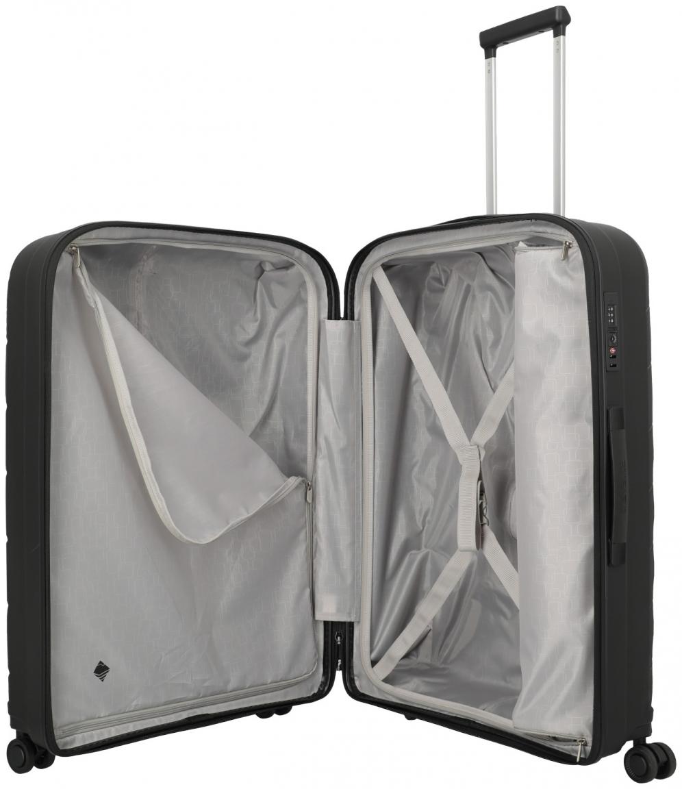 großer Hartschalenkoffer schwarz Travelite Burano 4w Trolley L 75cm