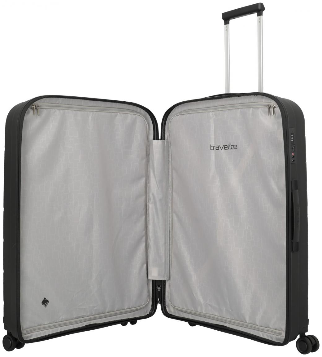 großer Hartschalenkoffer schwarz Travelite Burano 4w Trolley L 75cm