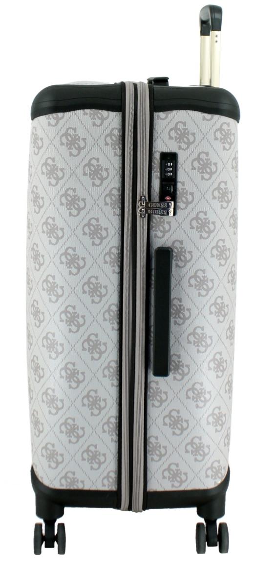 großer Reisekoffer Guess Berta Travel Wheeler L 77cm Dark Taupe Logo