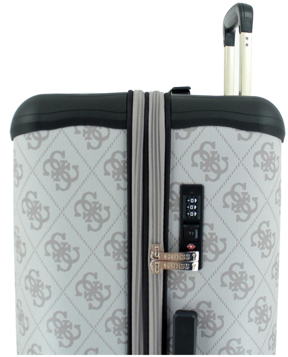 großer Reisekoffer Guess Berta Travel Wheeler L 77cm Dark Taupe Logo