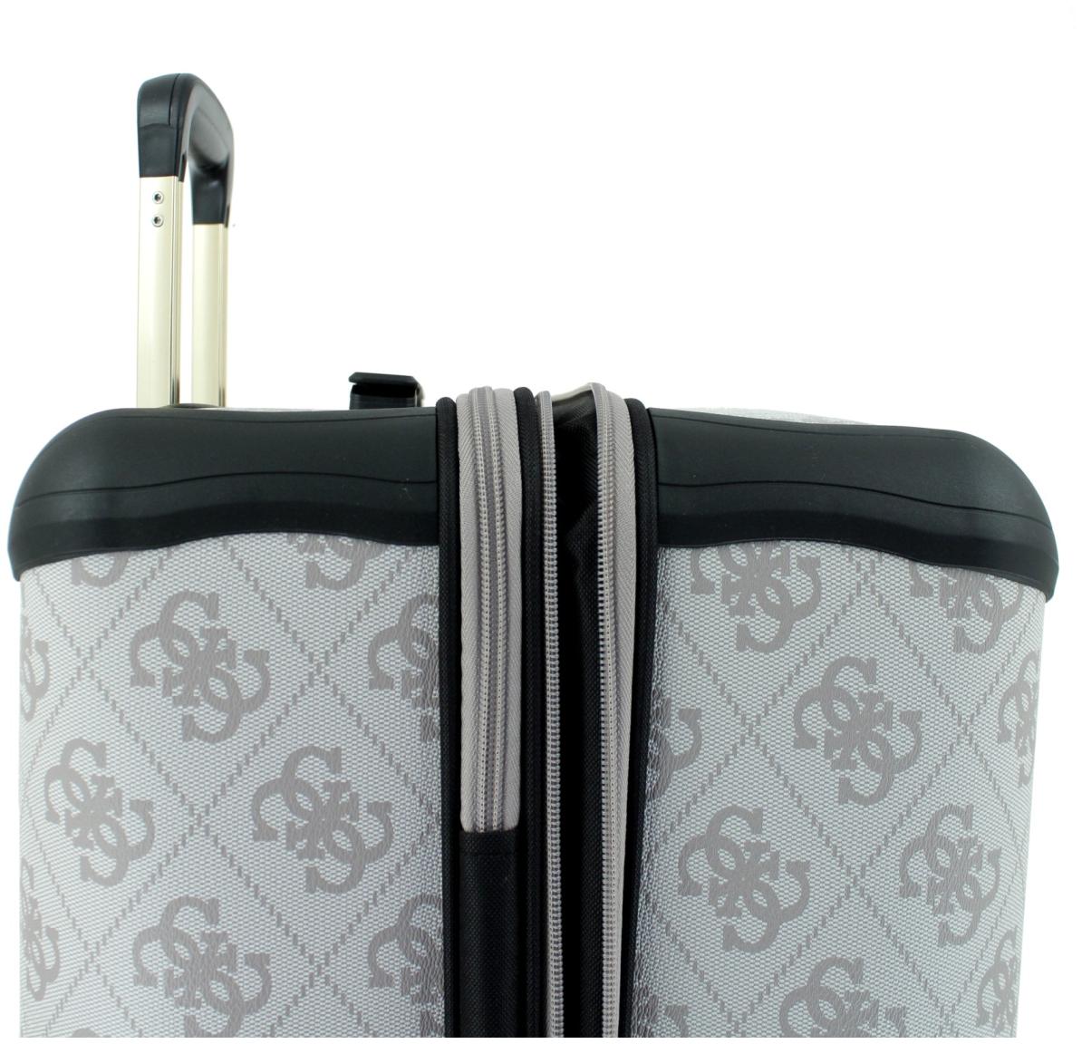 großer Reisekoffer Guess Berta Travel Wheeler L 77cm Dark Taupe Logo