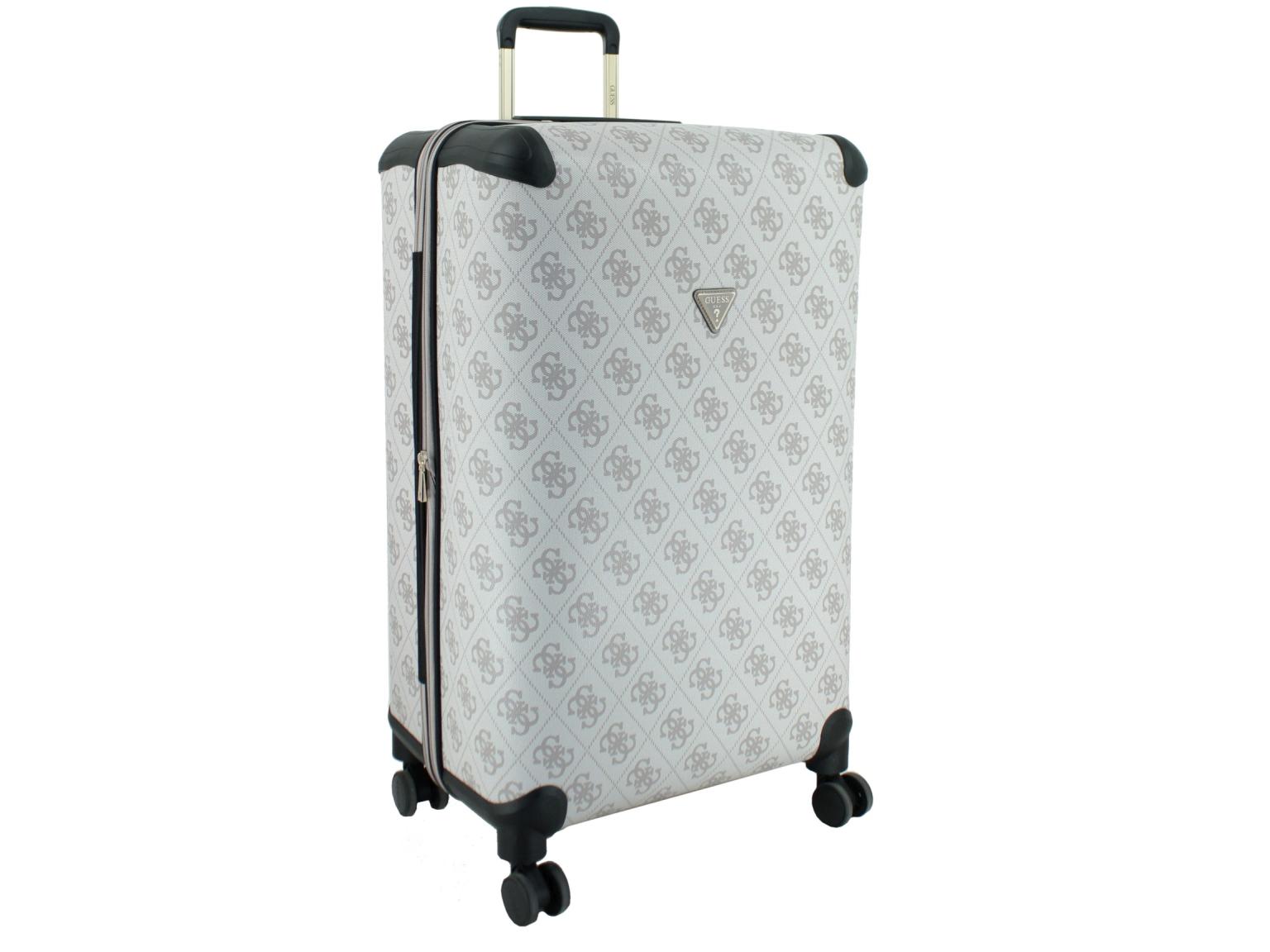 großer Reisekoffer Guess Berta Travel Wheeler L 77cm Dark Taupe Logo
