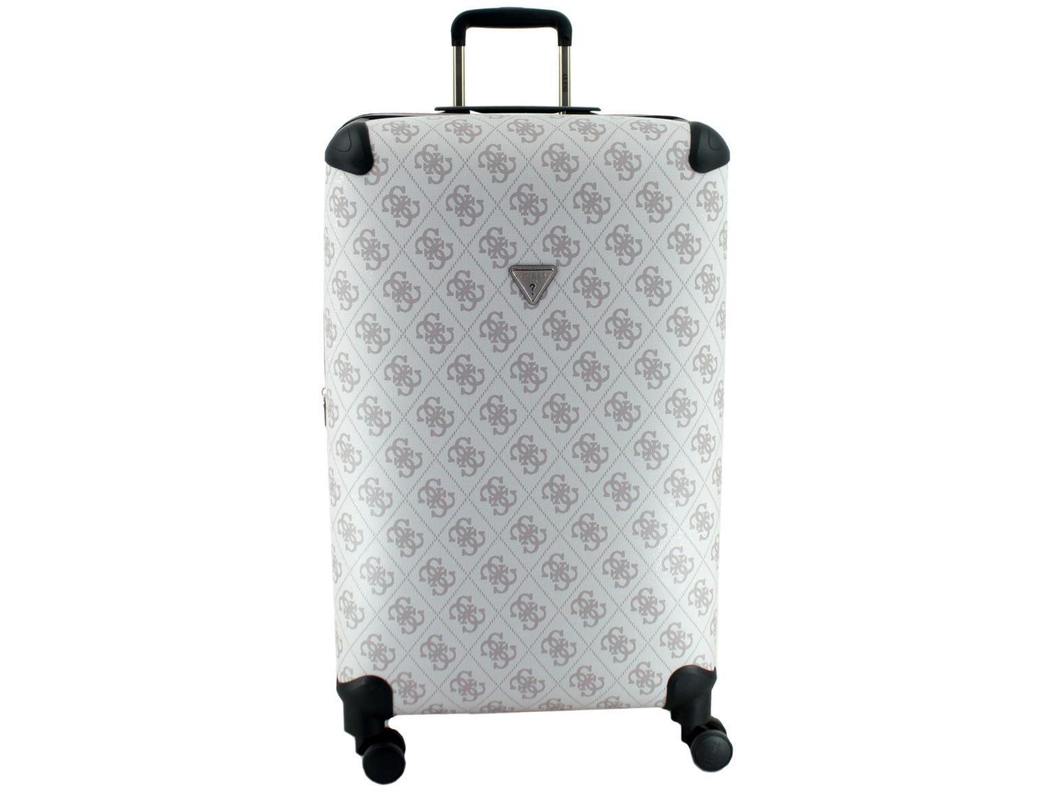 großer Reisekoffer Guess Berta Travel Wheeler L 77cm Dark Taupe Logo