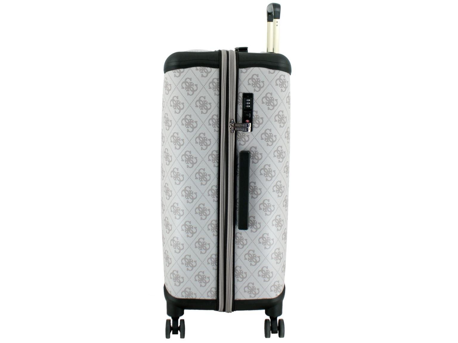 großer Reisekoffer Guess Berta Travel Wheeler L 77cm Dark Taupe Logo